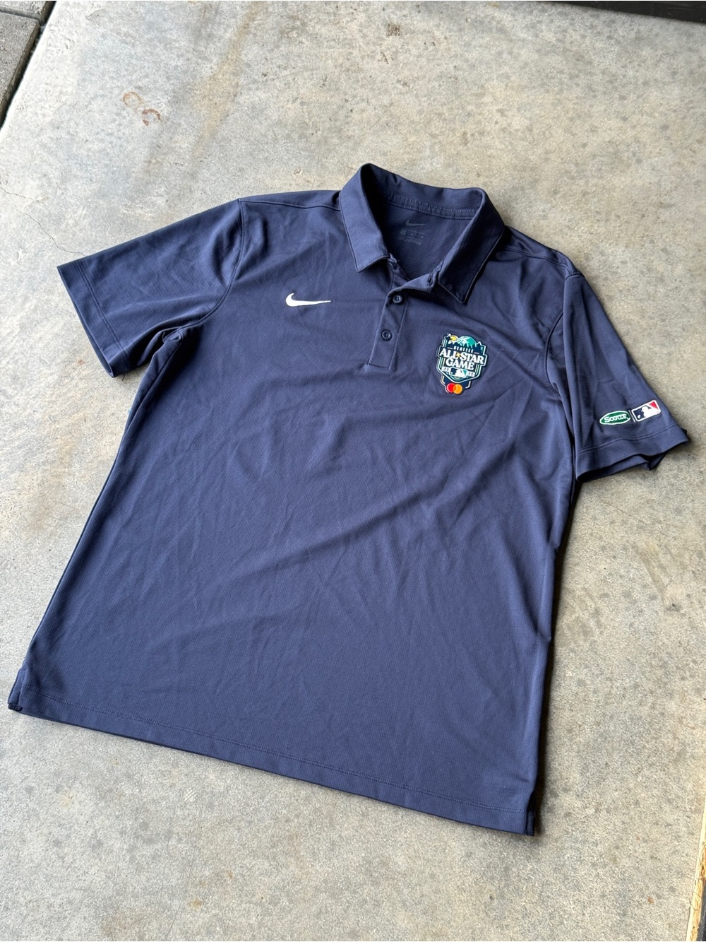 Nike Navy Blue Polo Shirt with 2023 All-Star Patch, men’s medium